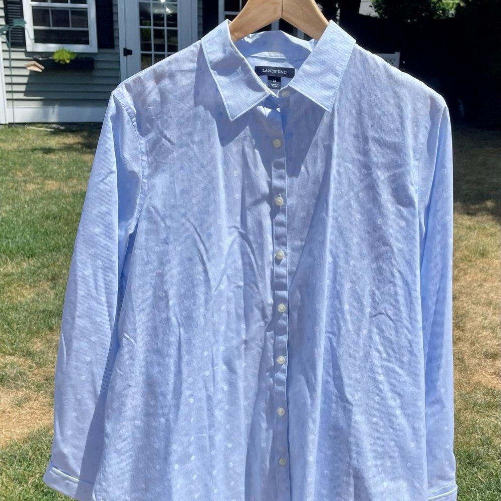 Plus Size Land's End Button Down Shirt - Size 14